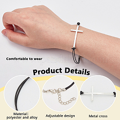 24 pulsera de aleación con eslabones cruzados&nbsp;BJEW-FG0001-06