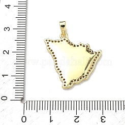 Pendentifs avec zircon cubiques à micro-pavés en laiton&nbsp;KK-D235-09G