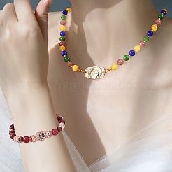 Kit per la creazione di braccialetti rotondi perline occhio di gatto fai da te&nbsp;DIY-SZ0006-56C