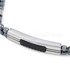 Braccialetti sintetici con perline di ematite non magnetica&nbsp;BJEW-S156-05P-D