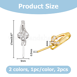 2 pendentif en argent sterling 2 couleurs 925 bélières en oxyde de zirconium&nbsp;STER-HS0001-13