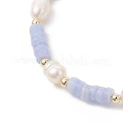 Bracelets en perles d'agate dentelle bleue synthétique et de perles de culture d'eau douce pour femmes&nbsp;BJEW-JB13249-01
