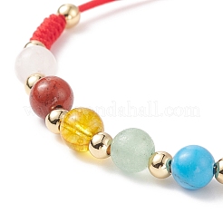 Braccialetti di perline rotonde con pietre preziose naturali e sintetiche&nbsp;BJEW-JB08716-01