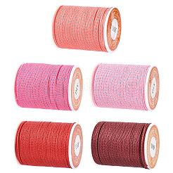 5 rollo de cordón de poliéster encerado redondo de 5 colores&nbsp;YC-FS0001-02E