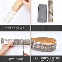 2 borde de papel tapiz autoadhesivo de espuma 3D impermeable&nbsp;DIY-GF0010-19I