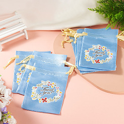 Blumen-Dankeschön-Aufbewahrungsbeutel aus Polyester-Satin mit Kordelzug&nbsp;LS-ABAG-TAC0005-09C