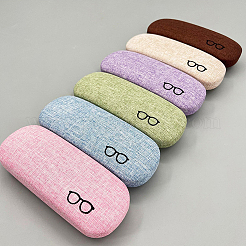 1 ovales Brillenetui aus Polyester&nbsp;AJEW-CN0007-32A