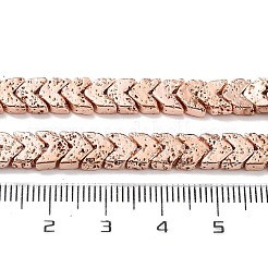Fili di perle di roccia lavica naturale elettrodeposta&nbsp;G-H303-A02-RG
