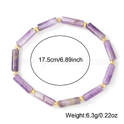 Stretcharmbänder aus natürlichen Amethystsäulenperlen mit Messingperlen&nbsp;LS-WH3970