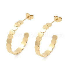 Orecchini a bottone a forma di C in acciaio inossidabile 304&nbsp;EJEW-V004-05G