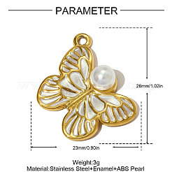 304 Edelstahl-Emaille-Anhänger&nbsp;STAS-OY005-36G