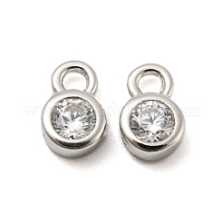Charms de plata de ley chapados en rodio y platino auténtico.&nbsp;STER-K176-03F-P