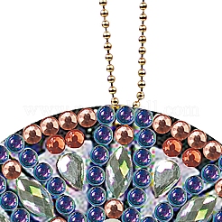 Acryl-Diamant-Schlüsselanhänger-Set mit flachen runden Anhängern&nbsp;PW-WG62905-01