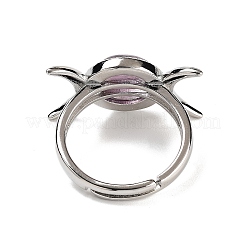 Verstellbare Ringe aus natürlichem Edelstein&nbsp;RJEW-K271-01P