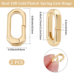 2 anneau de porte à ressort en laiton&nbsp;KK-BBC0024-20G-01