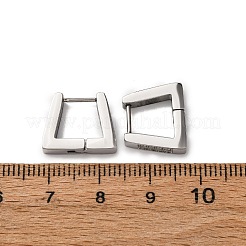Pendientes de aro trapezoidales de circonita cúbica de acero inoxidable 304&nbsp;EJEW-D331-06P