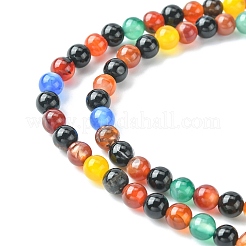 Filo di perline di agata naturale&nbsp;G-YW0001-33B