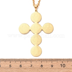 Collana con ciondolo a croce di San Benedetto in acciaio inossidabile 304&nbsp;NJEW-Z119-02G