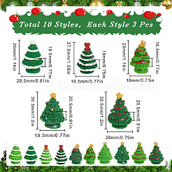 30 stücke 10 arten weihnachten harz skulptur ornamente&nbsp;RESI-SC0005-91
