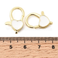 Herzförmige Karabinerverschlüsse aus Messing und Emaille&nbsp;KK-Z147-02G-02A