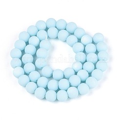 Fili di perline di vetro opaco satinato&nbsp;LS-GLAA-T032-P8mm-MBB10
