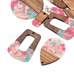 Pendentifs en bois de noyer et résine transparente&nbsp;WD-CBA583A-16