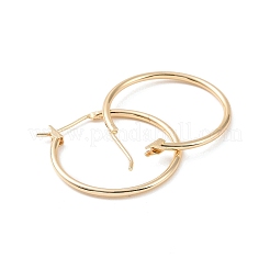 Pendientes de aro huggie de latón chapado en iones (IP) para mujer&nbsp;X-EJEW-A083-01G