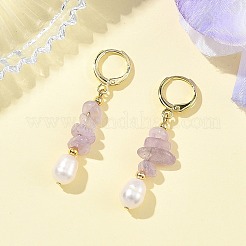 Ohrringe aus natürlichem Lavendel-Amethyst&nbsp;EJEW-JE07220