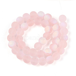 Fili di perline di vetro trasparente smerigliato&nbsp;GLAA-T032-T10mm-MBB10