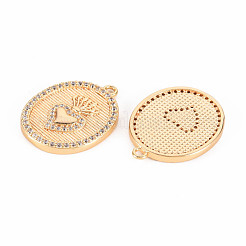 Pendentifs en laiton zircon cubique transparent&nbsp;KK-T062-144G-NF