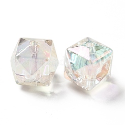 Perline acriliche iridescenti arcobaleno con placcatura uv bicolore&nbsp;TACR-D010-02E