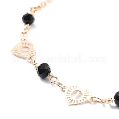 4 pz 4 cavigliere a catena in lega di stile con cuore&nbsp;SJEW-D009-05KCG