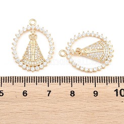 Colgantes religiosos de latón con micropavé de circonitas cúbicas transparentes&nbsp;KK-H287-03D-G
