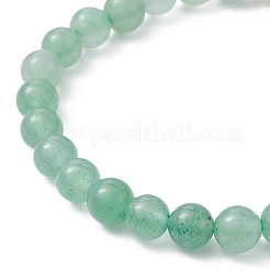 Bracelets extensibles en perles rondes en aventurine verte naturelle&nbsp;BJEW-JB09727-05