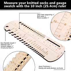 Calibreurs d'aiguilles à tricoter/crochet en bois&nbsp;PW-WG98108-01