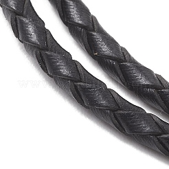 Fabrication de bracelets en cuir tressé rond de 3 mm&nbsp;AJEW-JB01542-01