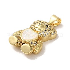 Ciondoli in ottone con placcatura a cremagliera con micro pavé di zirconi chiari&nbsp;KK-P268-05B-G01