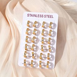 Boucles d'oreilles créoles en acier inoxydable 304 à effet poli&nbsp;EJEW-M001-40C-G