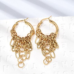 Orecchini a cerchio in acciaio inossidabile 304 per donna&nbsp;EJEW-G463-03G