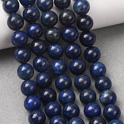 Runde gefärbte und natürliche Lapislazuli Edelstein Perlenstränge&nbsp;G-J333-05-8mm