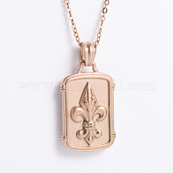 Colliers avec pendentif fleur de lys géométriques gothiques vintage en acier inoxydable pour femmes&nbsp;NZ2552