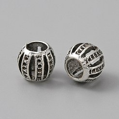 Tibetische Stil Legierung Großlochperlen&nbsp;TIBEB-WH0001-28