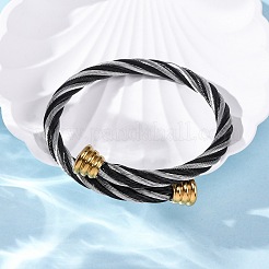 Bracelets joncs torques en acier inoxydable 304 pour femmes&nbsp;BJEW-P310-18MC