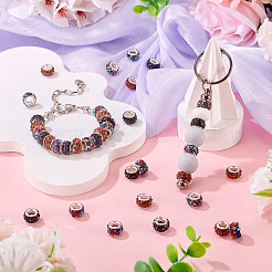105 Stück 3 Farben Polymer Clay Strass europäischen Perlen&nbsp;CPDL-TA0001-02