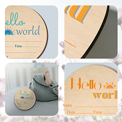 Accessoires photo de bébé en bois imprimés sur une seule face&nbsp;DJEW-WH0600-006