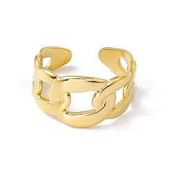 Anillo de puño abierto con forma de cadena de eslabones de acero inoxidable 304 con revestimiento iónico (IP) para mujer&nbsp;RJEW-E053-02G