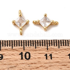 Verbindungsanhänger mit durchsichtigem Zirkonia-Pavé aus Messing&nbsp;KK-P340-07A-G
