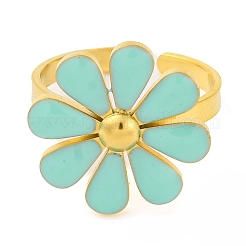 Anillos de esmalte de acero inoxidable 304 para mujer&nbsp;RJEW-U023-01G-01