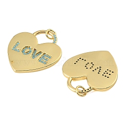 Colgantes de circonita cúbica azul cielo con micro pavé de latón&nbsp;CU-CBA6938-07G-03