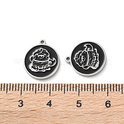 Anhänger aus schwarzem Emaille aus 304 Edelstahl&nbsp;STAS-M102-17P-02
